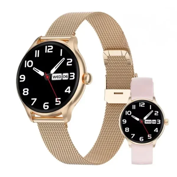 Reloj Inteligente KM105 Mujer AMOLED 2026 Llamadas Monitor de Salud, Deportes, Resistente al Agua, Compatible Android iPhone Smartwatch